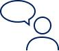 Icon of a person with a speech bubble
