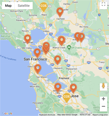 Map of UroLift trained physicians